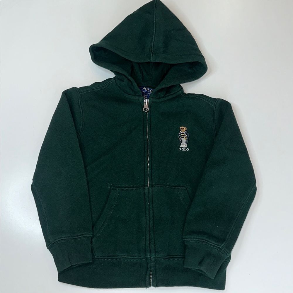 POLO Ralph Lauren Dark Green Bear full zip Sweatshirt size 4t